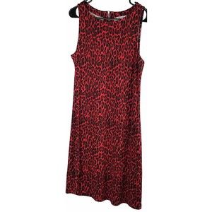 Tommy Bahama Darcy Cat's Meow Sleeveless Dress in Tango Red size M Animal Print